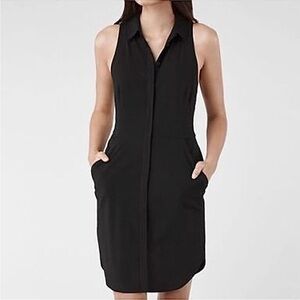ALLSAINTS Mel Dress Black Sleeveless Shirtdress